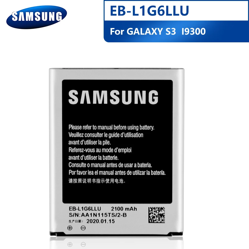 Оригинальный телефон Samsung аккумулятор для I9300 GALAXY S3 I9308 L710 I535 NFC телефона 2100