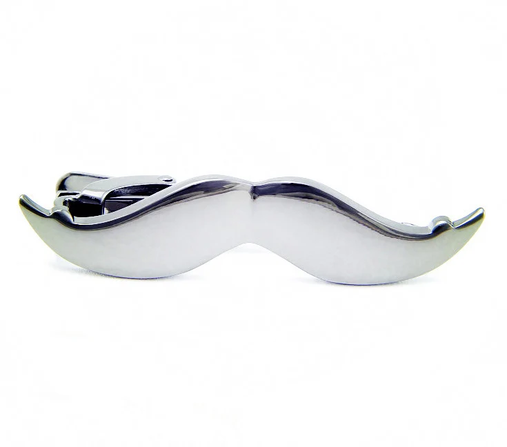 

Free Shipping Men's Beard Tie Clips Designer Silver Color Quality Copper Tie Pins Wholesale&retail