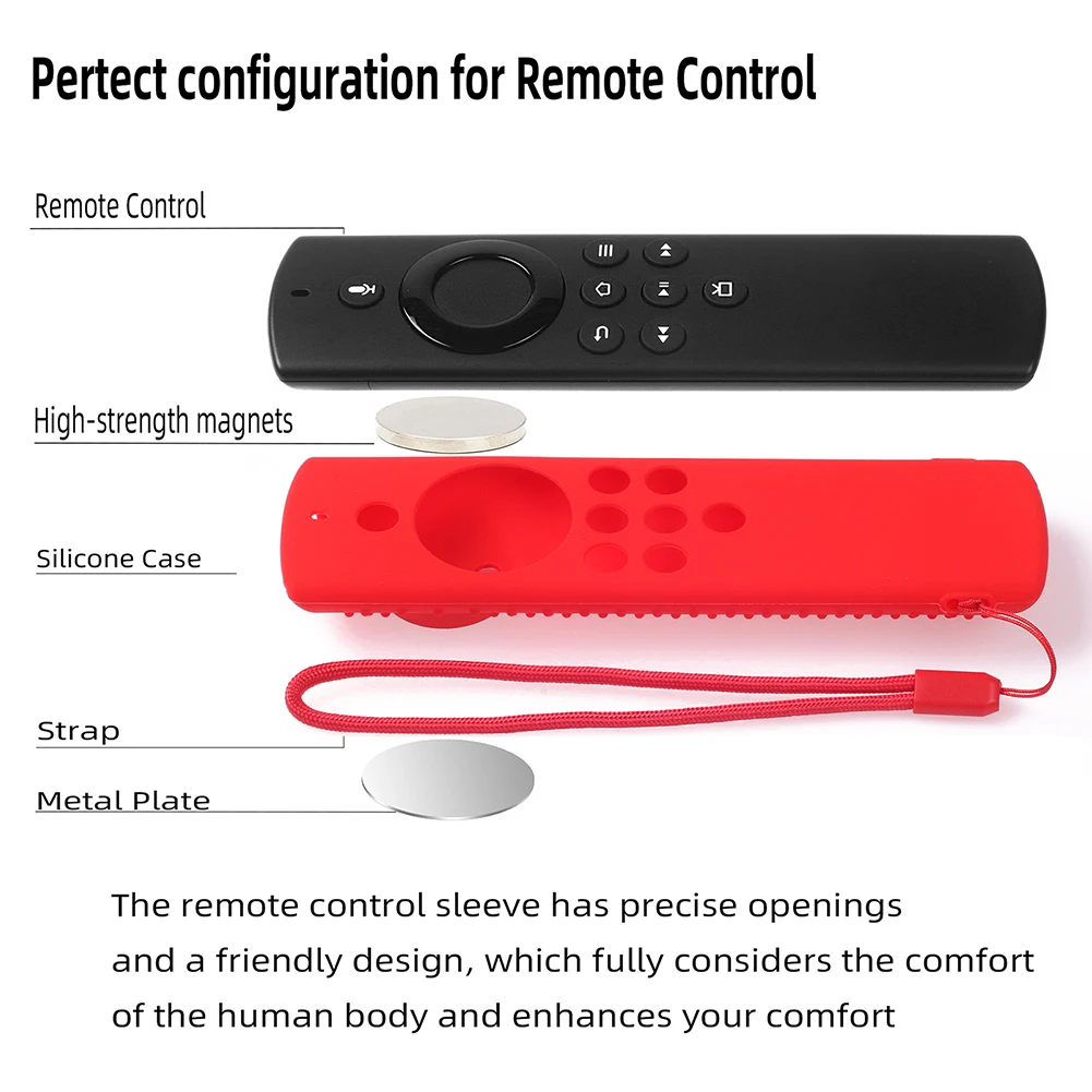 

Silicone Remote Control Protective Cover for Amazon Fire TV Stick Lite Remote Anti-Slip Replacement Case with Lanyard