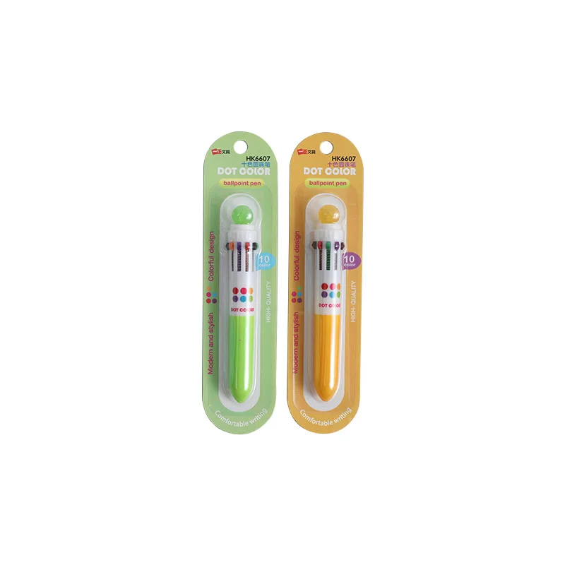 

Ten-color Ballpoint Pen Stationery Wholesale Children's Cartoon Multicolor Ballpoint Pens Student Supplies Ballpoint Pens