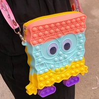 kawaii giant spongebobing pop xxl dimple messenger bag fidget toy push anti stress children popites keychain girl crossbody pack