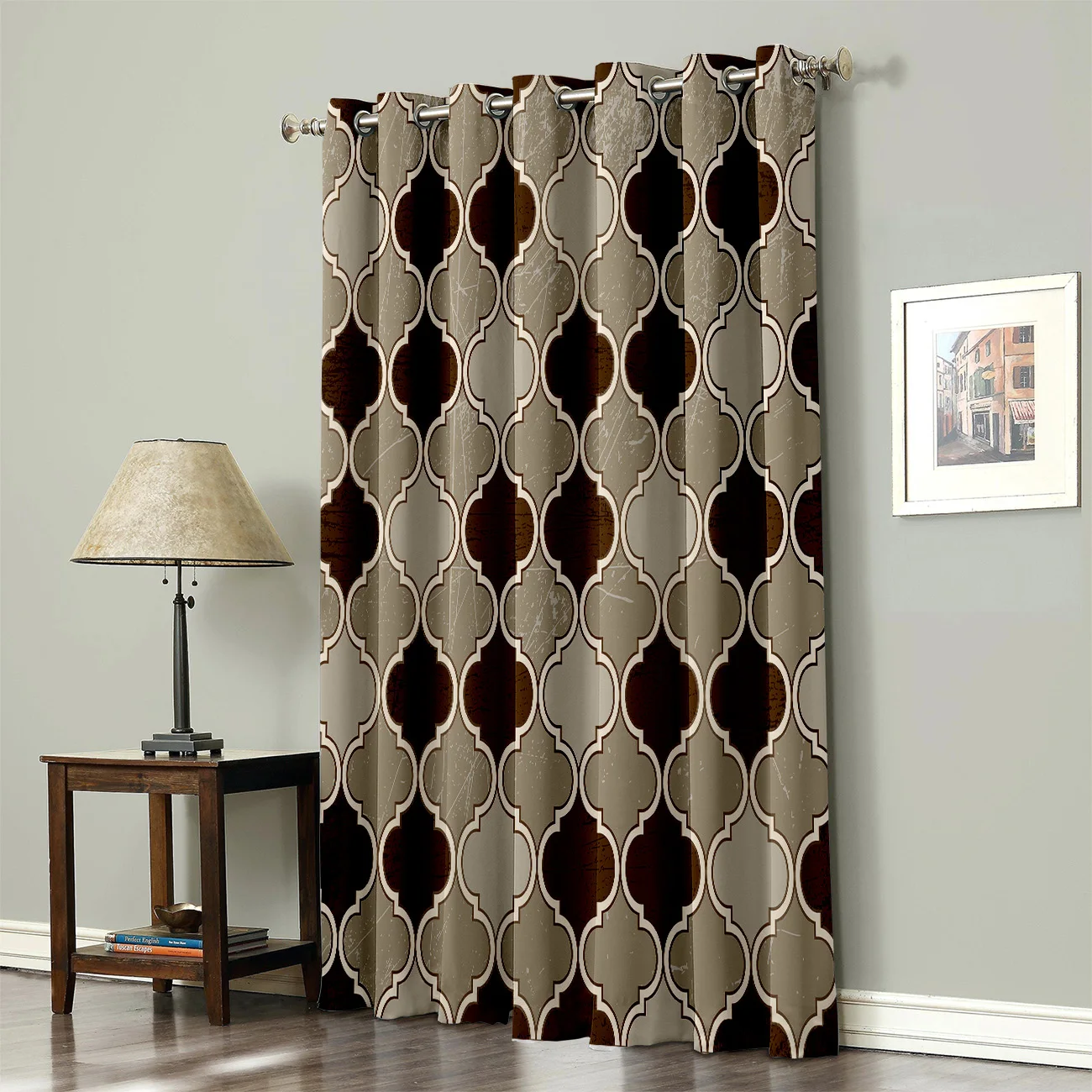 Марокканские шторы с коричневым узором занавески для окон тканевые детей | Дом и