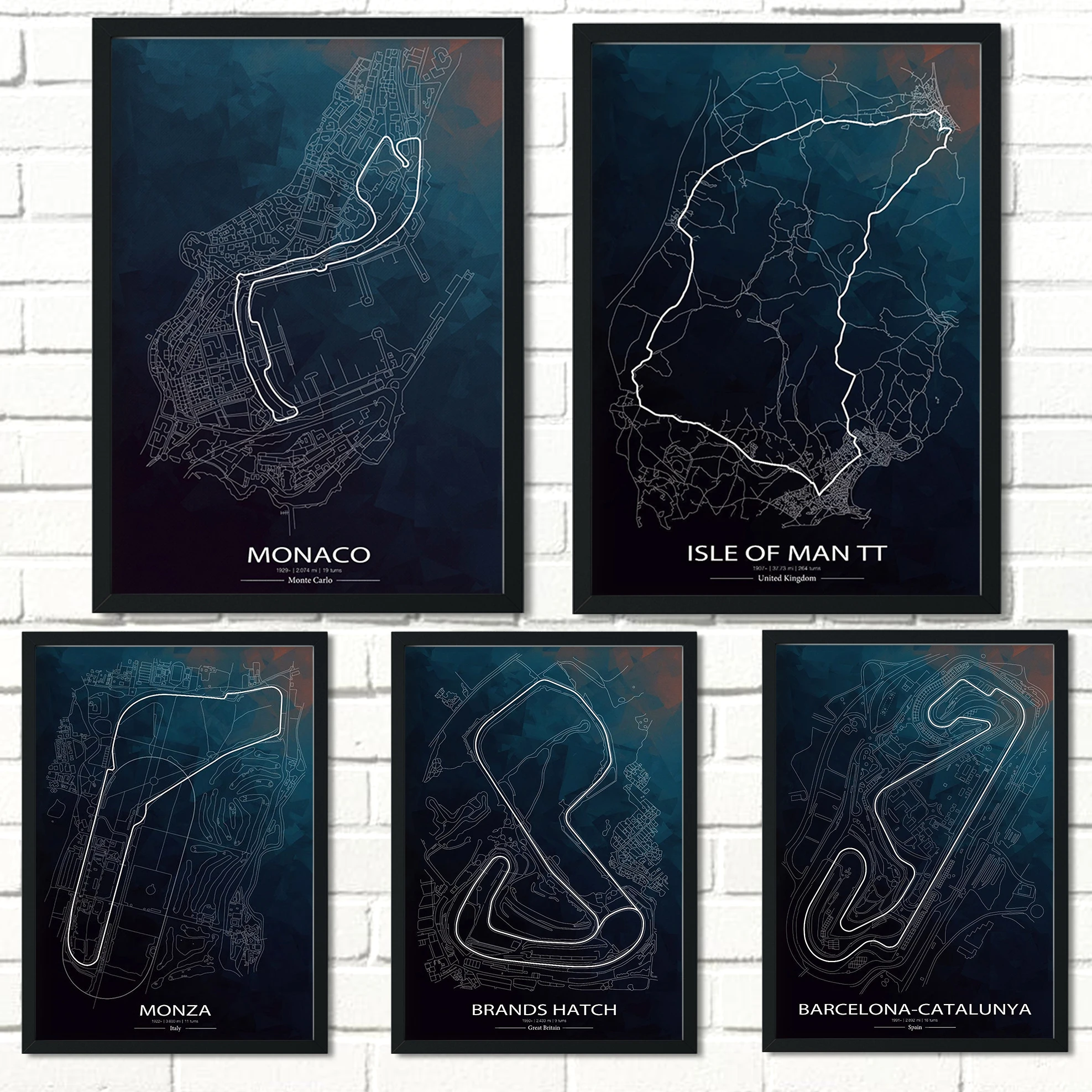 Винтажный постер ФОРМУЛА F1 гоночный трек Ретро Монако монза острова Мэн ТТ