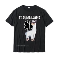 funny trauma llama emt design first responder gift pullover camisas t shirt tops shirt new coming cotton europe casual youth