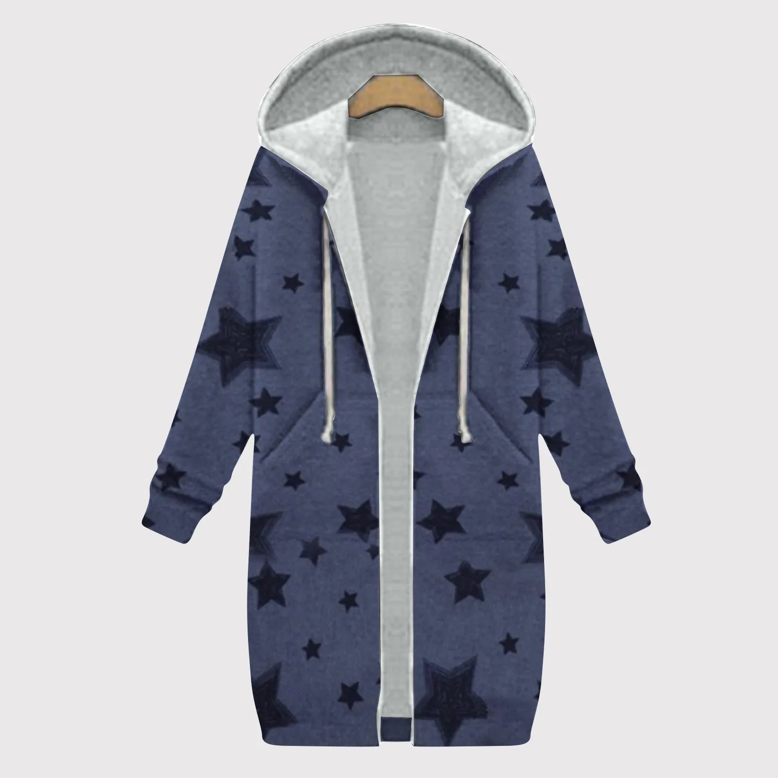 

Winter Women Floral Print Hoodied Warm Jacket Vintage Female Zipper Cardigan Long Coats Ladies Retro Patchwork Outwear