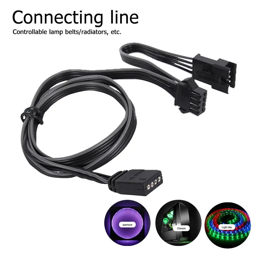 12V 4Pin RGB Соединительный кабель 60 см PC чехол вентилятор Светодиодная лента