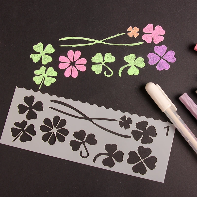 

New Long Strip Lace Template Manual Diy Accessories Material Drawing Board Hollow Paint Learning Notebook/coloring Notebook 2021