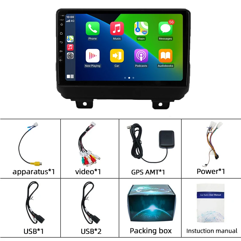 

PEERCE For Jeep Wrangler 4 JL 2018 2019 Car Radio AHD RDS AM Multimedia Video Player Navigation GPS Android 10 No 2din 2 din dvd
