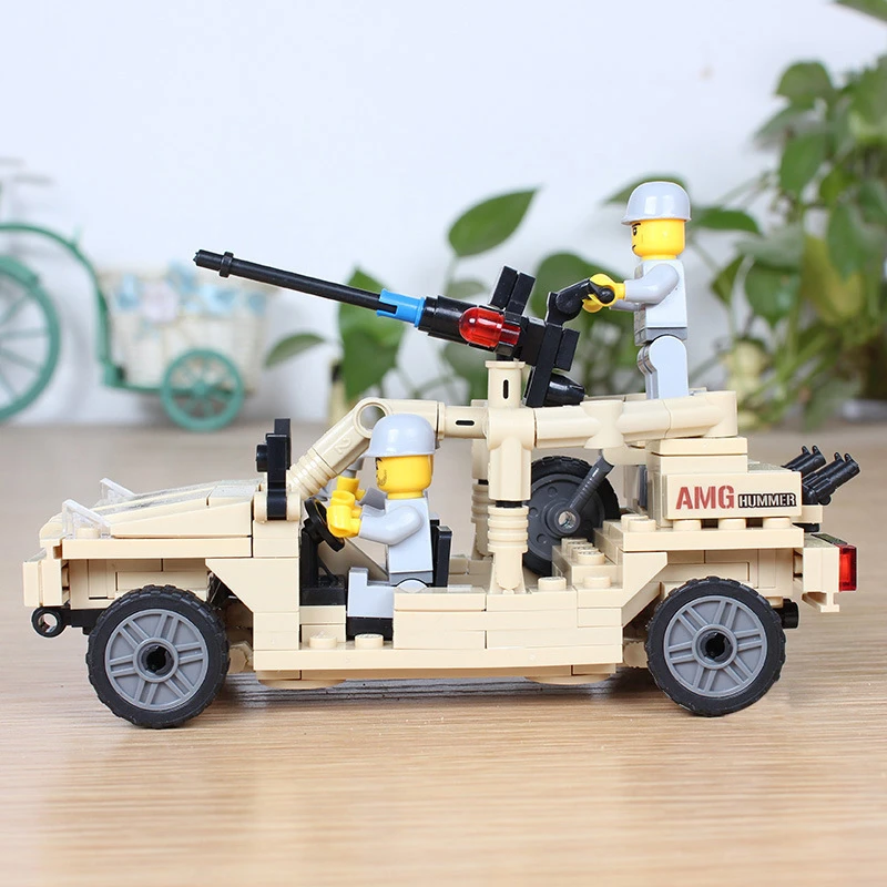 Строительные блоки сборка ДЕТЕЙ Полезные игрушки мудрость мальчик военная