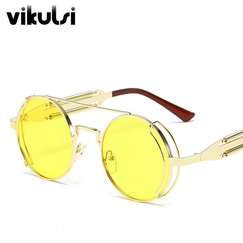 УНИКАЛЬНЫЕ Солнцезащитные очки в металлической оправе стиле стимпанк для мужчин