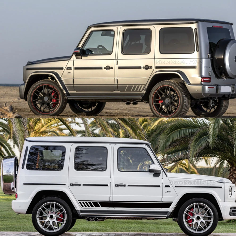 Наклейки на боковое тело автомобиля 2 шт. наклейки в полоску для Mercedes Benz G55 G63 AMG W463