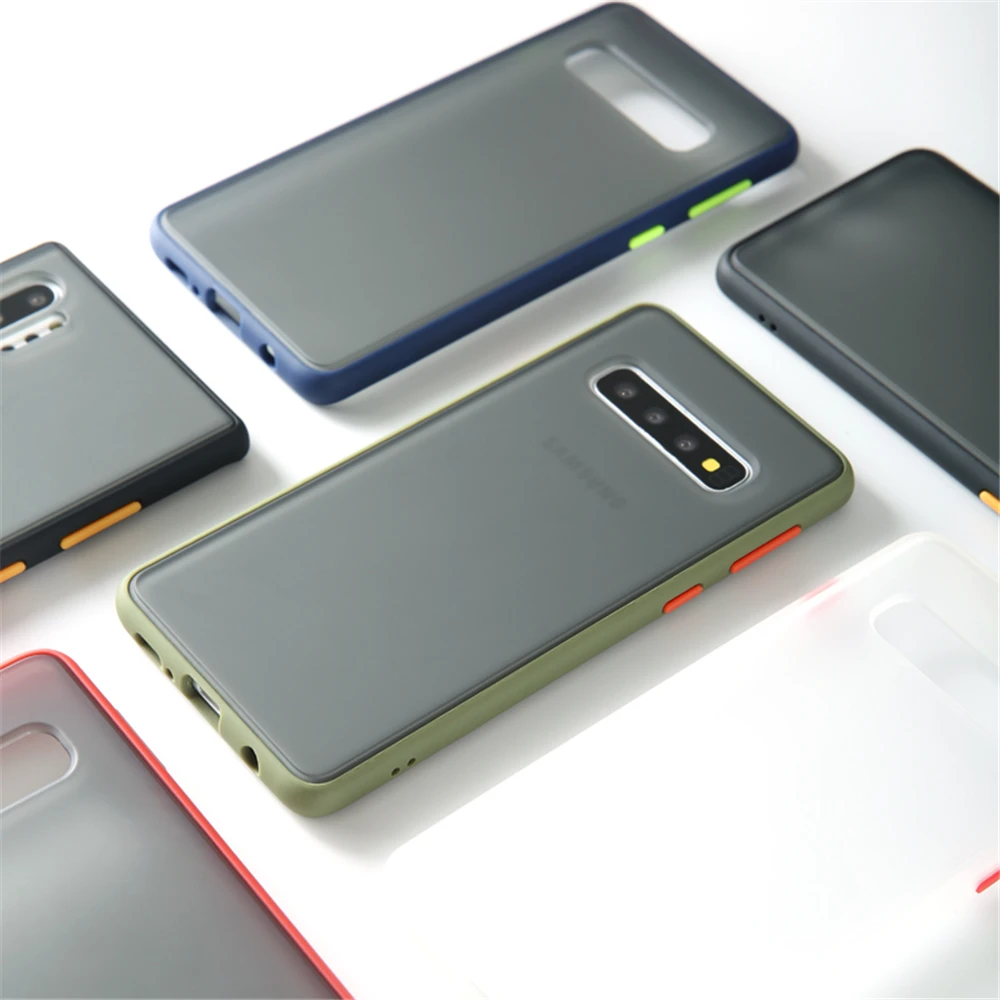 Контрастный цветной матовый чехол на самсунг Galaxy S20 Ultra S10e S10 S9 S8 Plus Note 20 10 8 9