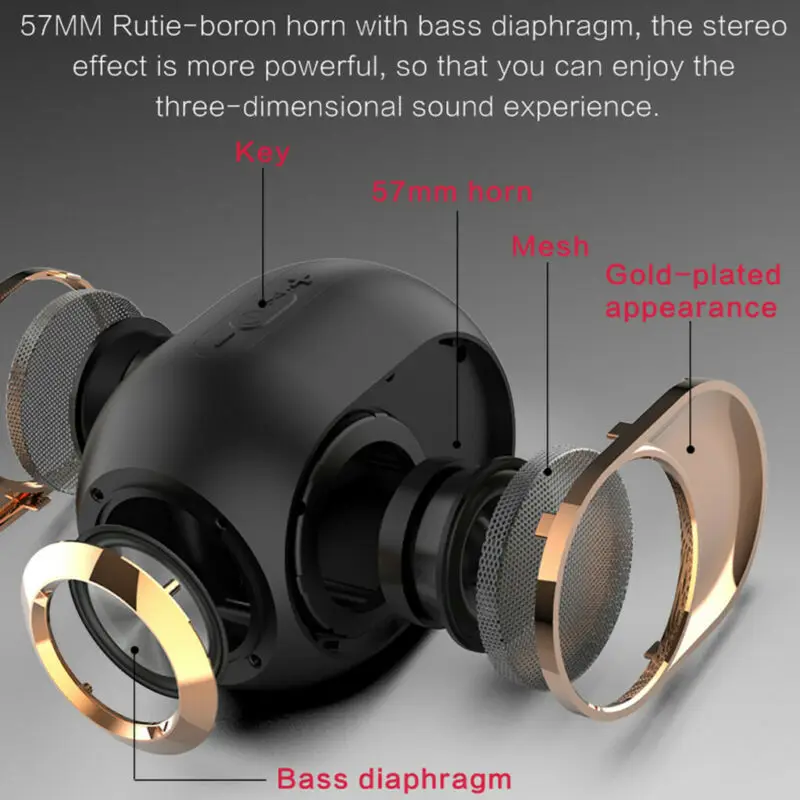 2020 TCYYS-X6 Bluetooth аудио беспроводной двойной динамик-108 дБ HiFi портативный стерео звук