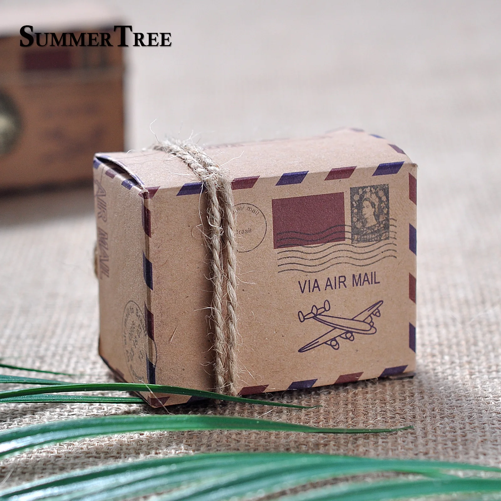 10 шт Конфеты Коробки крафт бумажный штамп дизайн Винтаж шоколад упаковка