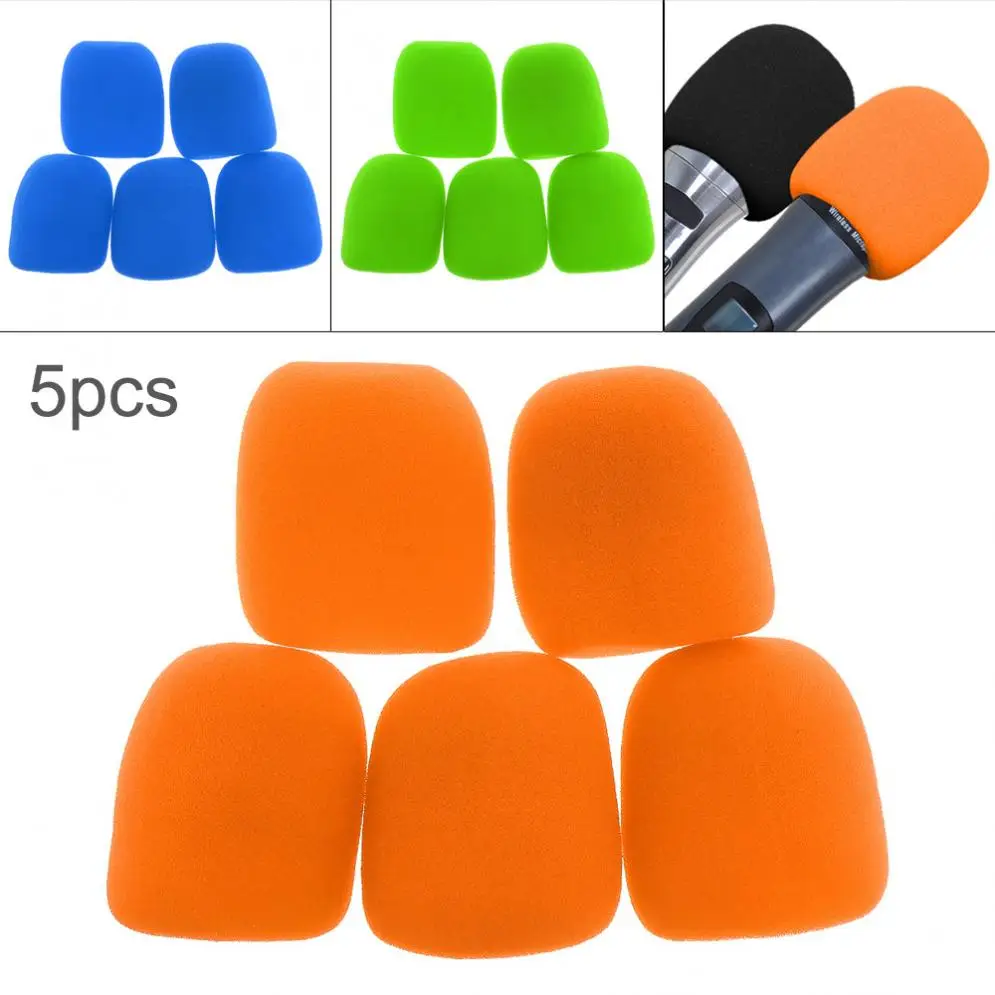 

5pcs Universal Thickened Washable and Breathable Microphone Accessories Foam Cover Handheld Microphone Cover for KTV DJ