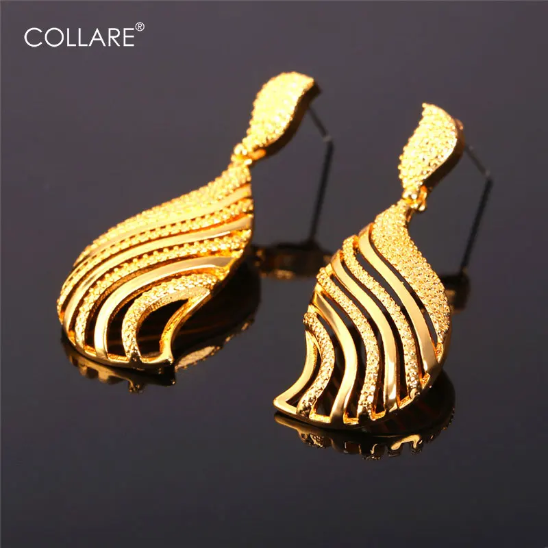 

Collare Earrings For Women Gold/Silver Color Hollow Fan-Shaped Vintage Drop Earings Fashion Jewelry Wholesale E130