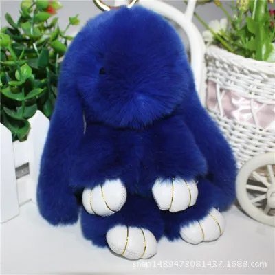 Брелок для ключей с милым плюшевым Кроликом женский меховой помпон кольцо