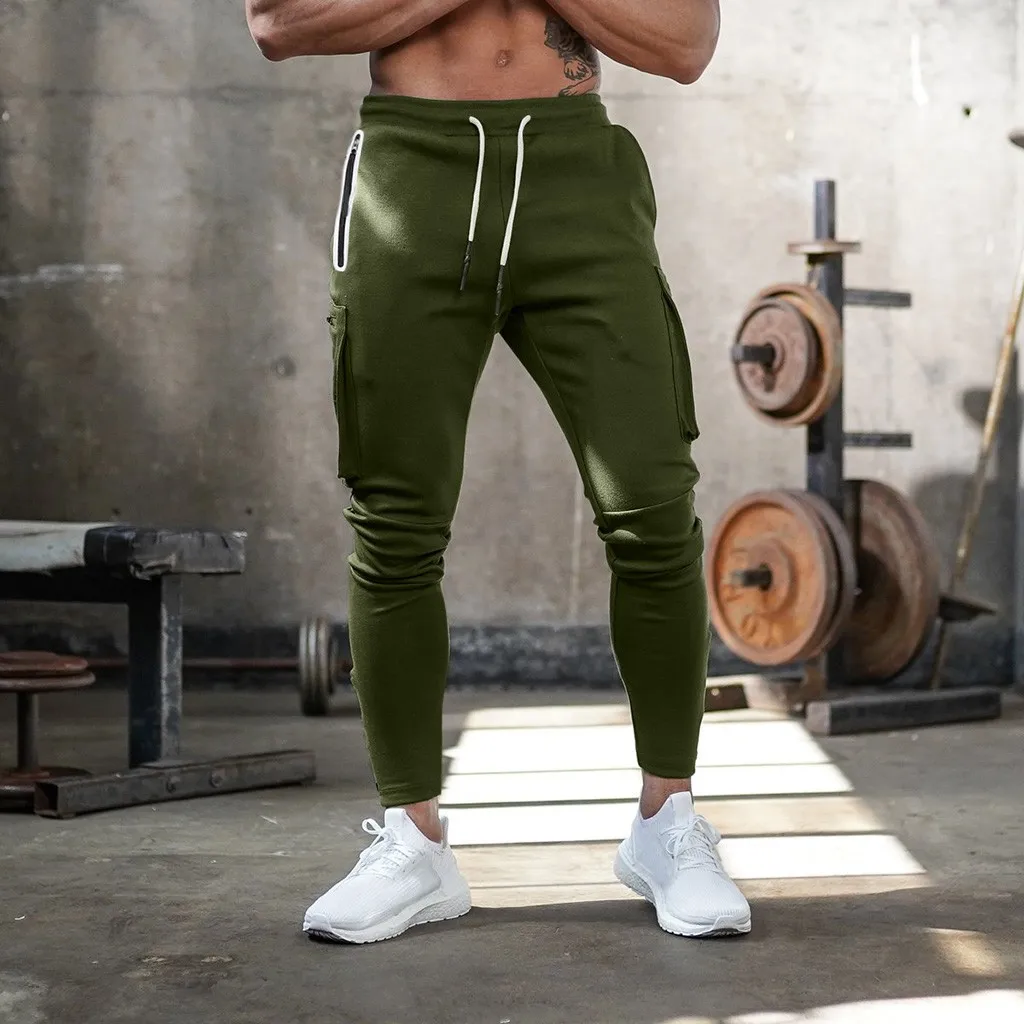 Men Sports Jogging Multi-pocket Camouflage Bodybuilding Long Pants Trousers Sweatpants joggers pantalon homme streetwear hip hop | Мужская