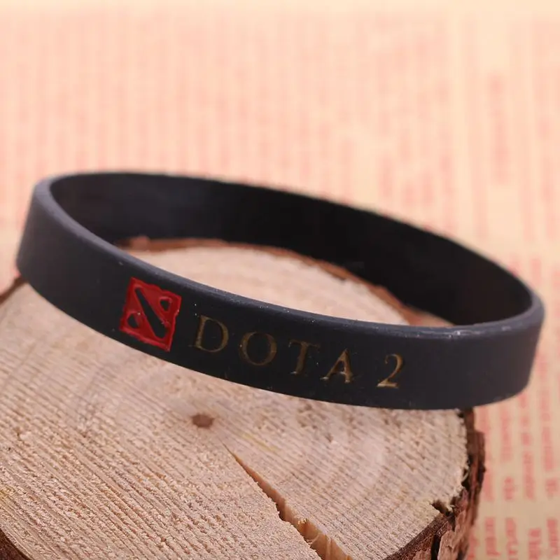 Черный Аниме игры спортивный браслет команда Dota 2 мужской браслеты из