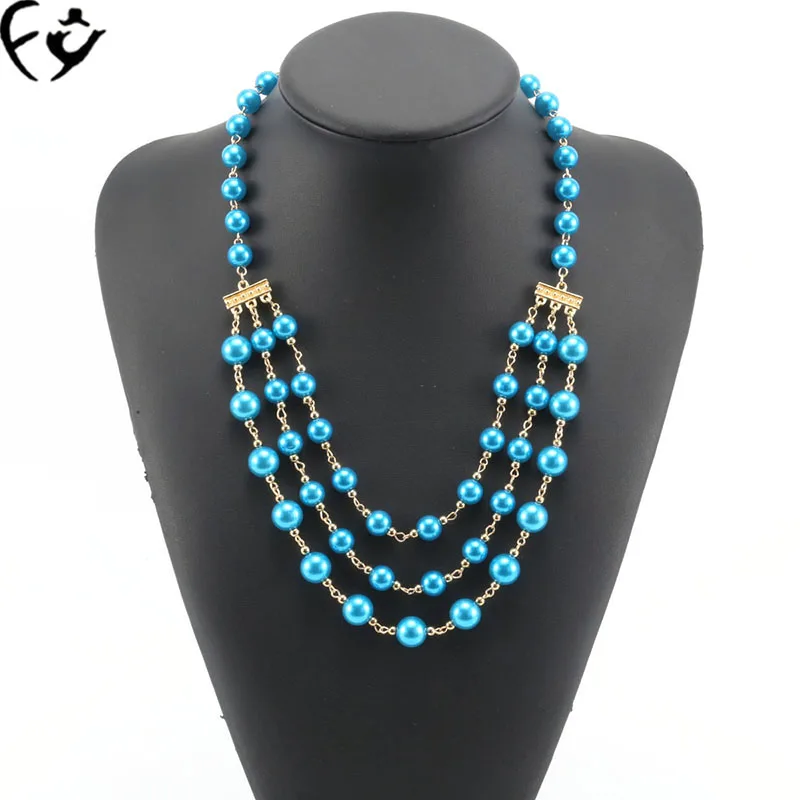 Модное многослойное серое жемчужное ожерелье имитация жемчуга Европейская и