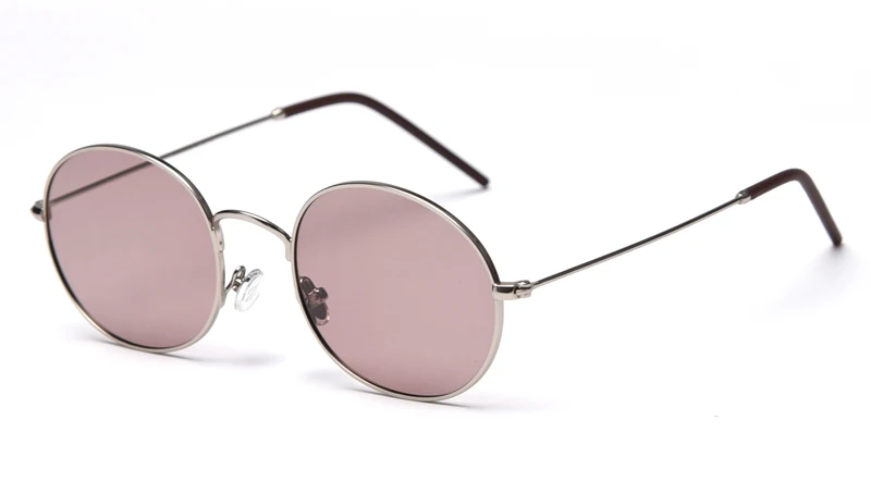 light brown lens Kachawoo маленькие Овальные Солнцезащитные очки женские поляризованные красные оранжевые черные мужские круглые солнцезащитные очки металлические подарки на день рождения мужские Прямая поставка - Цвет линз: light brown lens