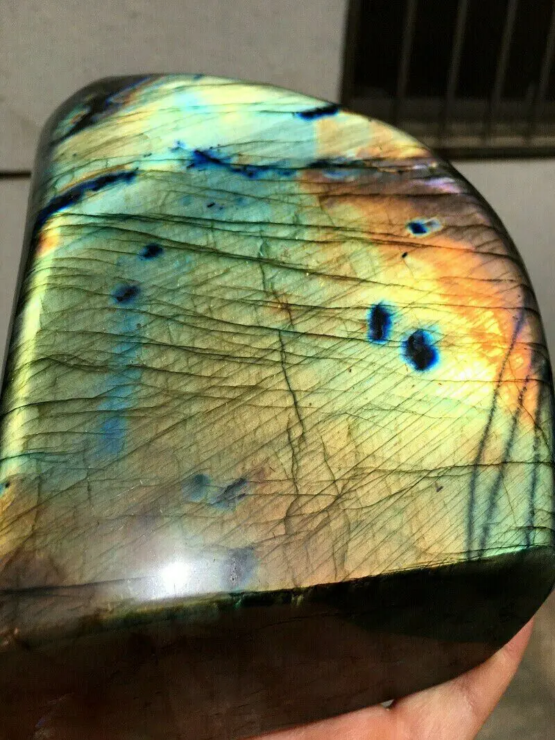 

3200g Natural Golden Labradorite Crystal Rough Polished rock From Madagascar