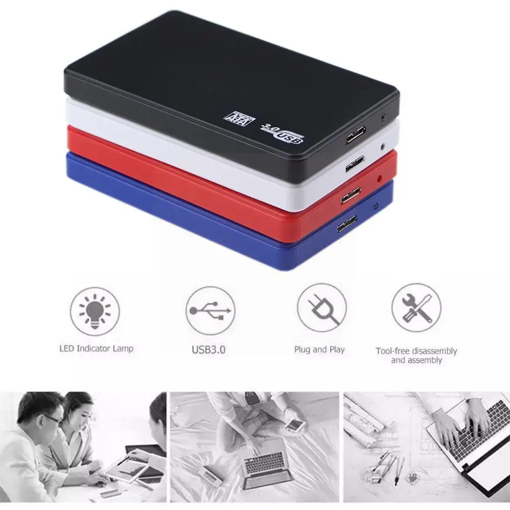 

New Usb3.0 Sata 2.5" Hard Drive External Enclosure Power Disk Portable Hard Bank Portable Hdd Box Mobile Box Travel Di G3m5