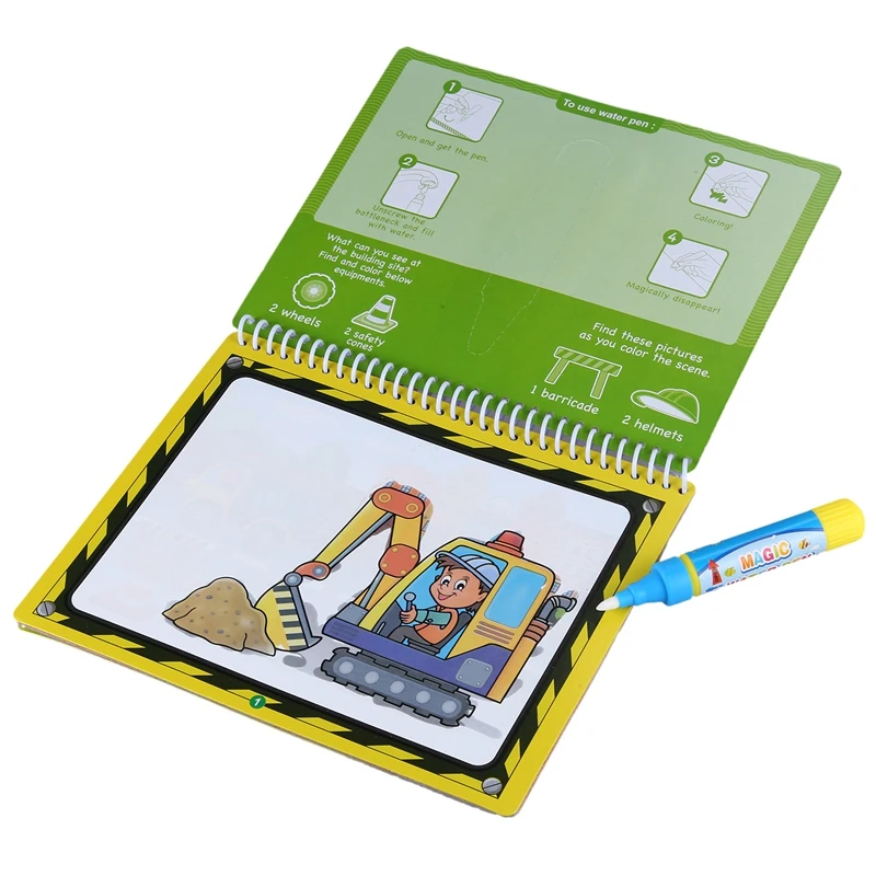2Pcs COOLPLAY Magic Water Drawing Book Coloring Doodle with Pen Painting Board for Kids Toys Toy Birthday Gif |