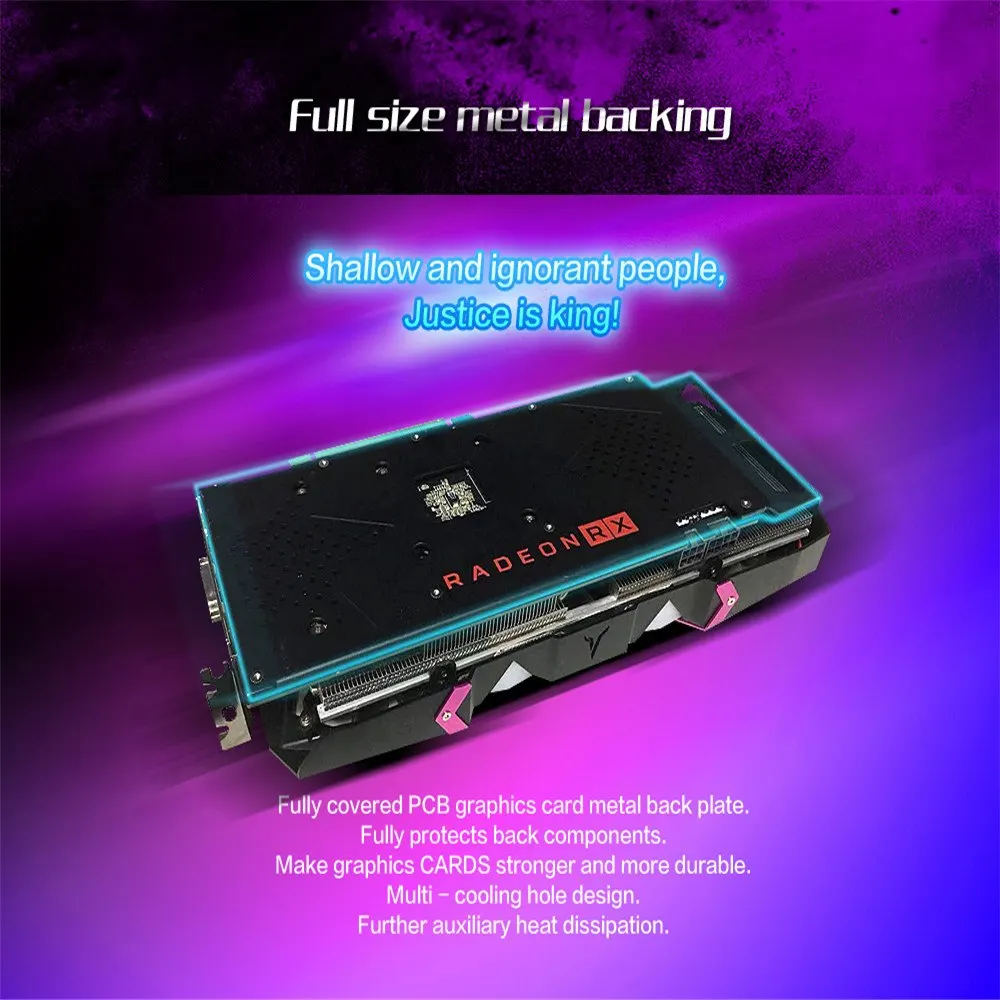 Yeston Radeon RX590 платье магнат 8 г GDDR5 256bit ACE PCI Express x16 3,0 видеокарта DVI+ HDMI+ 3* DP для рабочего стола