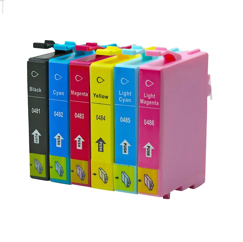 6 шт. T0481 чернильный картридж для epson STYLUS PHOTO R200 R220 R300 R300M R320 R340 RX500 RX600 RX620 RX640