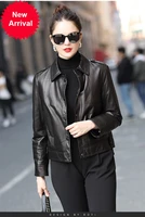 2020 fashion casual light leather down jacket womens short sheep leather jacket jacket