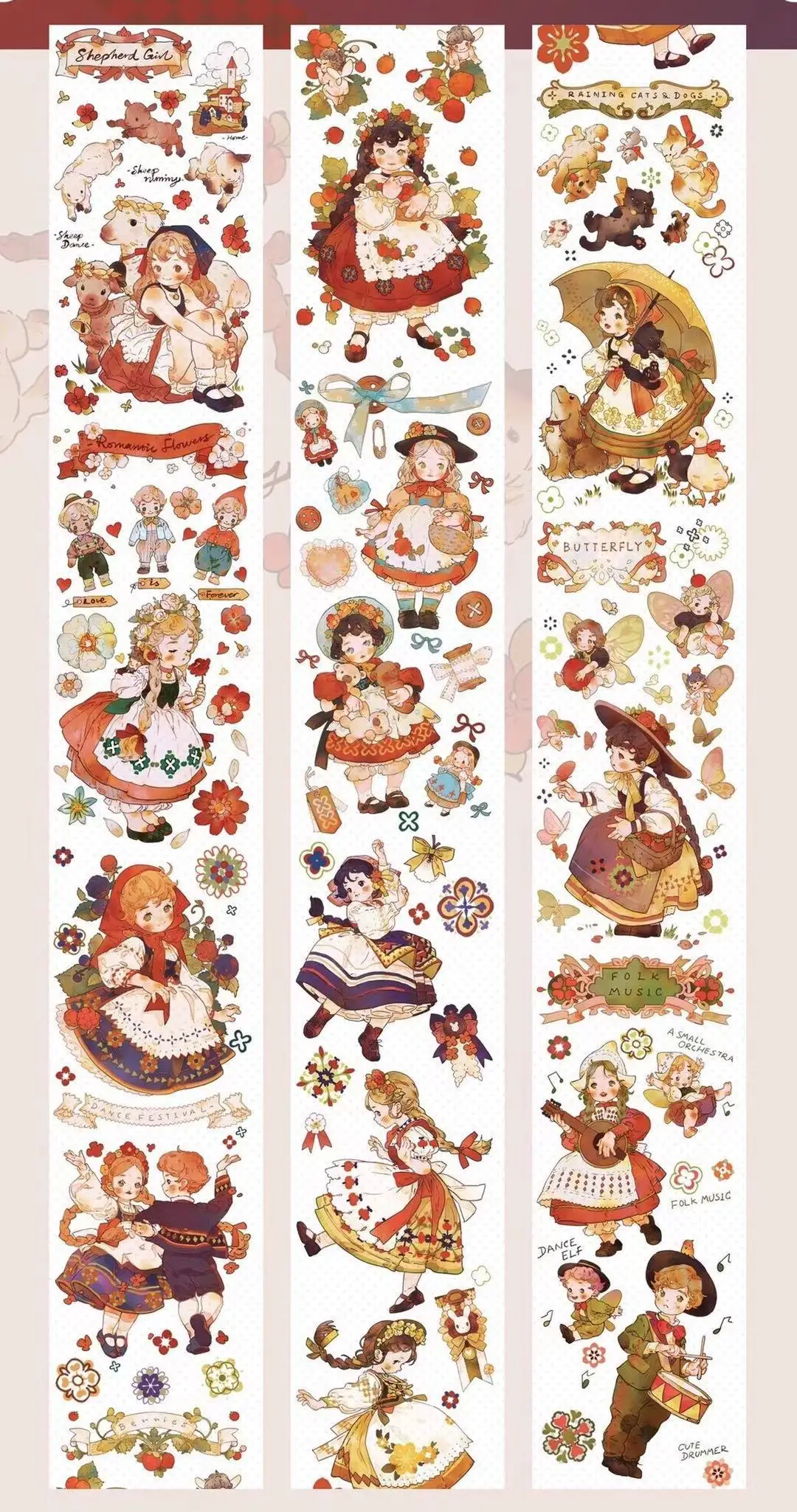 

Lovely Little Girl2 Washi Masking Tapes Bullet Journal DIY Scrapbooking Decorative Stickers