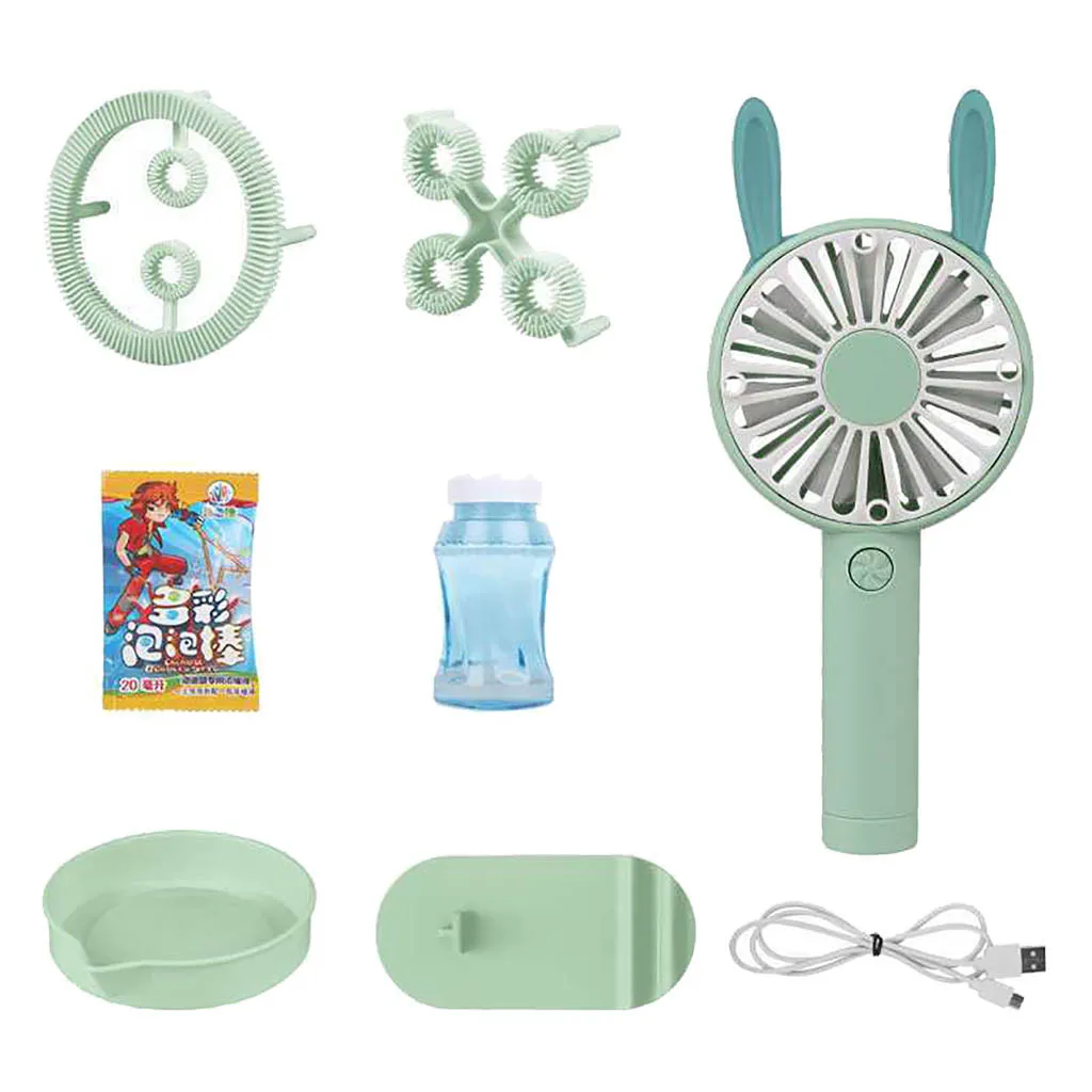 

Summer Funny Magic Bubble Blower Machine Electric Automatic Bubble Maker Gun with Mini Fan Kids Outdoor Toys Wedding Supplies