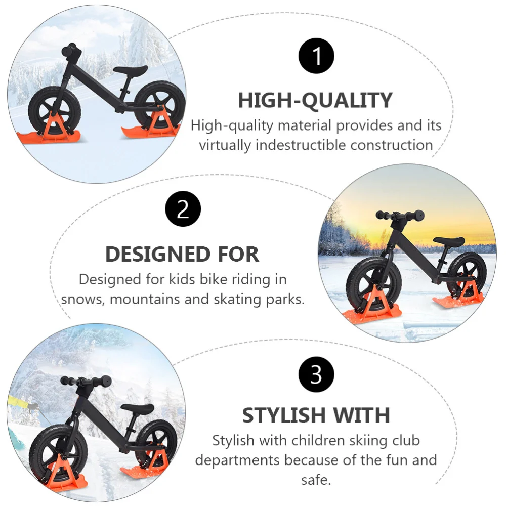 

2pcs Sled with Straps Bike Snowboard Ski Kit Bike Sled Kit Winter Sports Supply