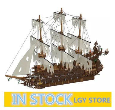

16016 MOC Movies Series 3652Pcs The Flying the Netherlands Set Building Blocks Bricks Educational Toys Model Boys Gifts