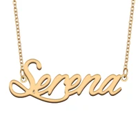 serena name necklace for women stainless steel jewelry gold plated nameplate pendant femme mother girlfriend gift