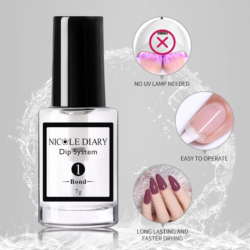 Набор порошковых пудр NICOLE DIARY 9 шт. Желейный фиолетовый розовый лак для ногтей