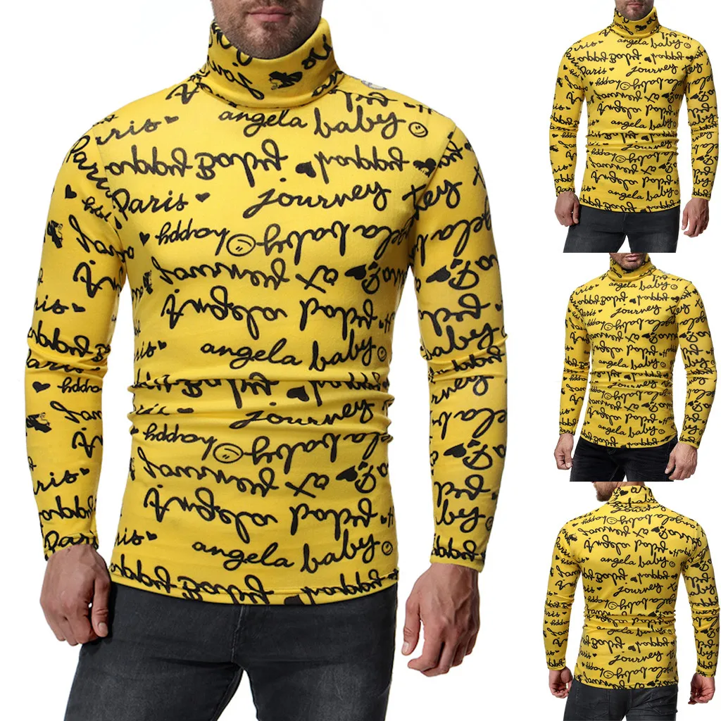 Мужская водолазка на осень и зиму Повседневные вязаные свитера с длинным рукавом