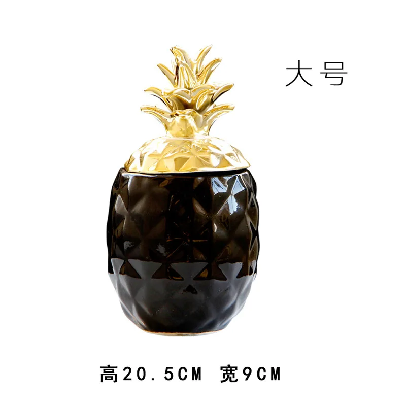 Gold silver ceramic pineapple jar decoration Nordic furniture storage ja | Figurines &amp Miniatures
