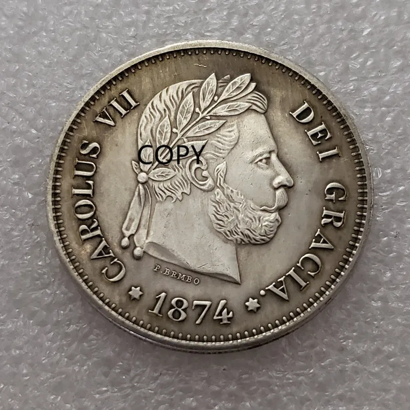 

1874 CAROLUS VII REY DE LAS ESPANAS Copy Coin