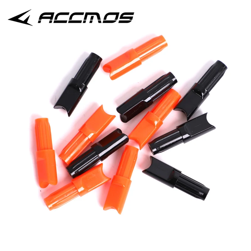 

60/100Pcs crossbow Bolts Nock Meniscus Shape Nocks Orange/Black Half-moon Nock For Arrow Internal Shaft OD7.6mm Hunting Archery