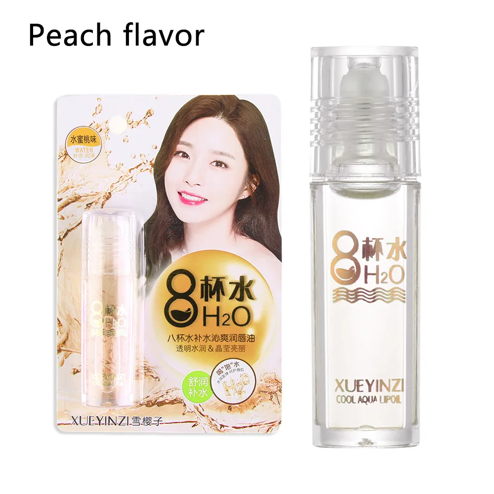 1Pc peach Кристальная губная помада, питательная помада, масло, прозрачный роликовый шарик, сушеные цветы, эссенция для губ, стойкий увлажняющий Блестящий Блеск для губ - Цвет: 1Pc peach