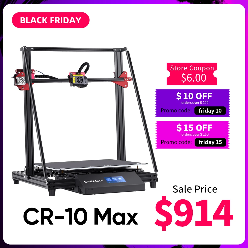 CR-10 Max 3d printer larger printing size450*450*470 n Golden triangle Auto leveling Resume Print Touch-Screen 8G TF Creality 3D