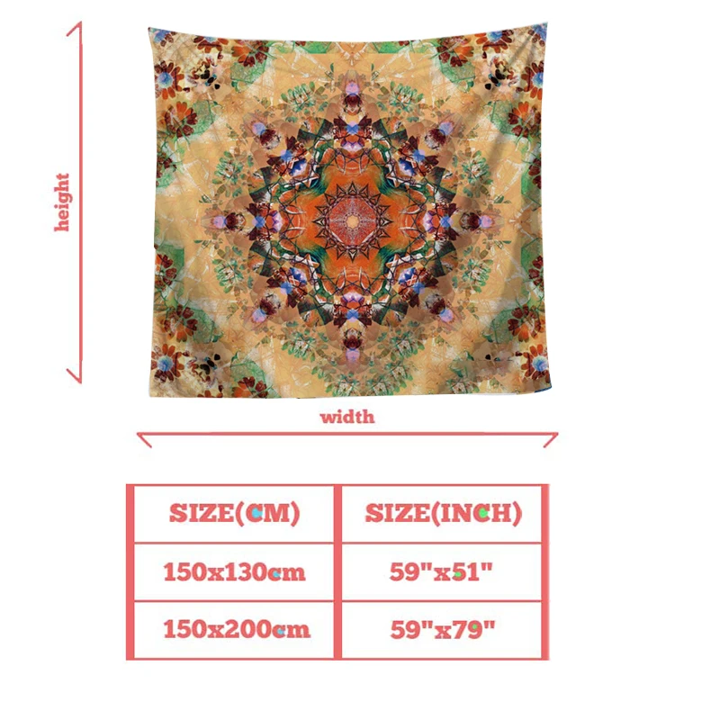 Гобелен с мандалой настенные гобелены для спальни Декор одеяло цветочным узором