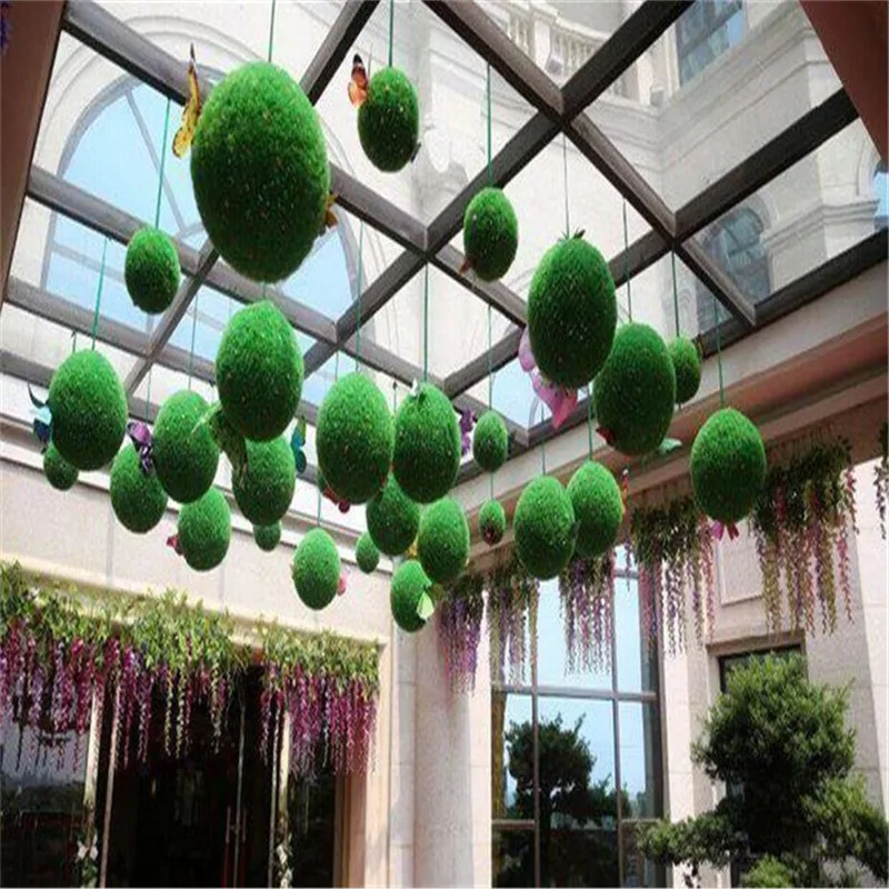 

Artificial Plastic Milan Grass Plant Kissing Ball Hanging Craft Ornament For Home Garden Wedding Centerpiece Decoration Supplies