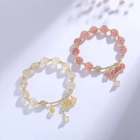 strawberry crystal bracelet women luck in love change lucky golden blonde give gifts jewelry for women