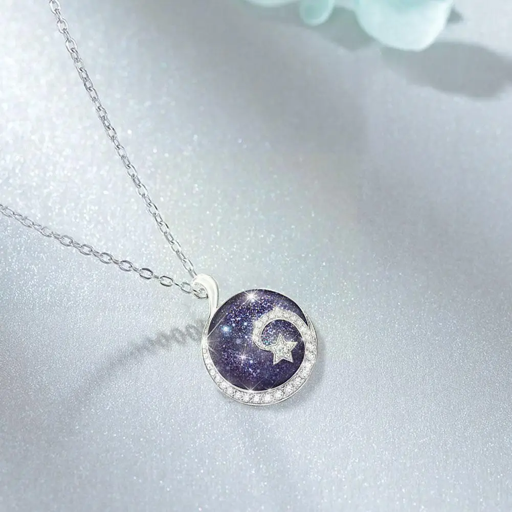 

Moon Gemstone Pendant Necklace Meteor Necklace Gift Birthday Gift Jewelry D4u3