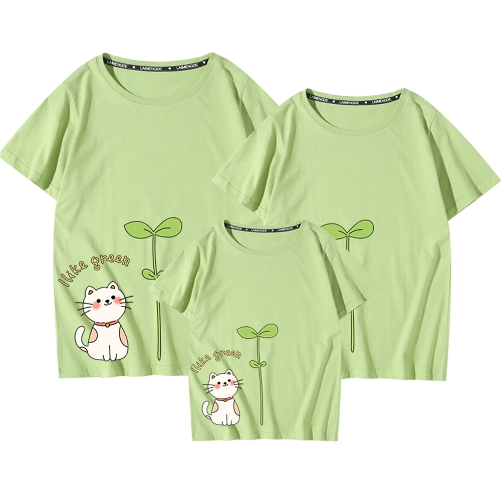 

Summer T Shirt Cute Cartoons Print Cotton Family Casual Short Sleeve Baby Tops Streetwear Loose Harajuku Gifts Funny Cozy Tee