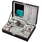 Шкатулка для ювелирных изделий из искусственной кожи, Женский органайзер для ожерелий, ювелирных изделий с замком, держатель для серег, браслетов, колец