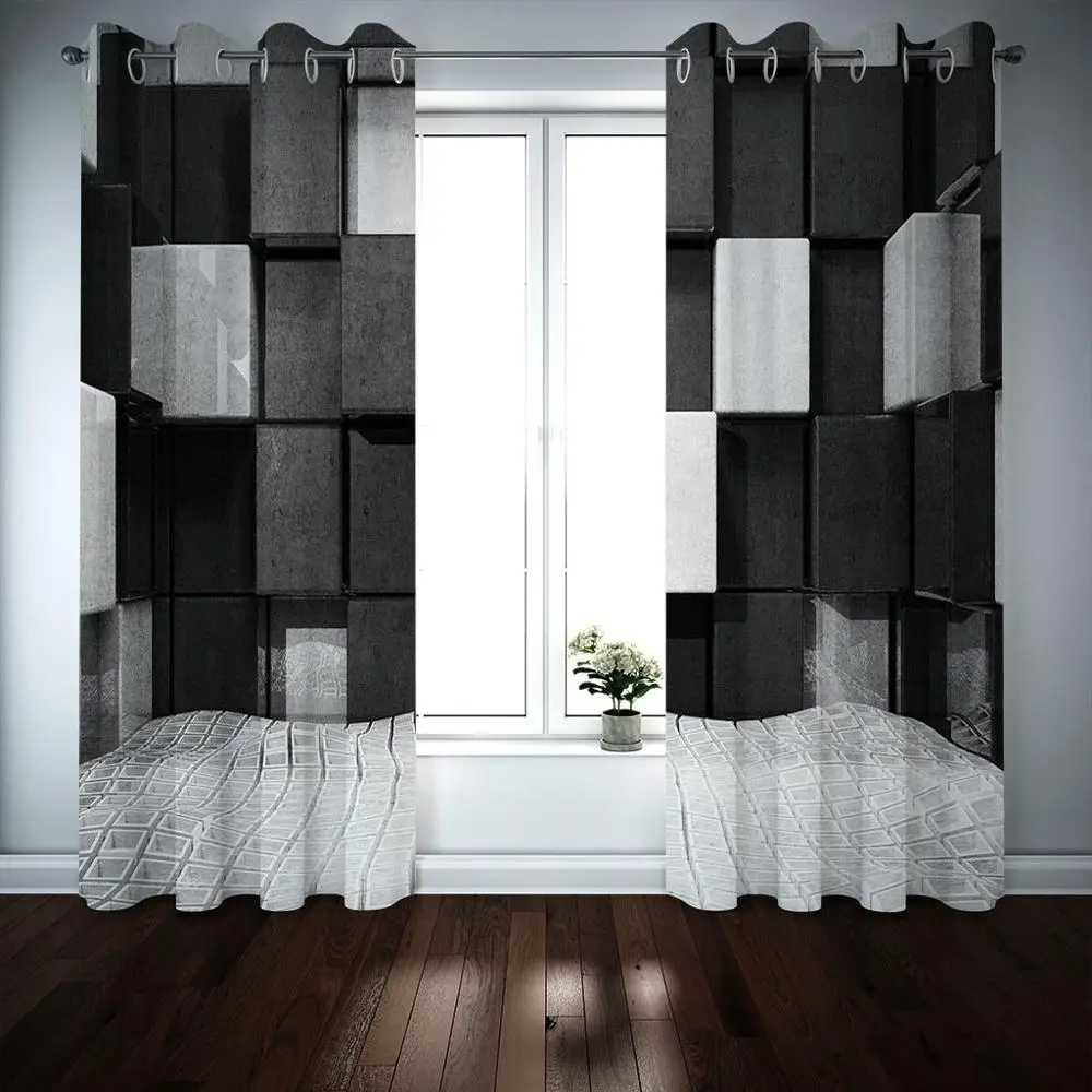 Шторы с 3D принтом черно белые занавески для окон домашний декор большие площади
